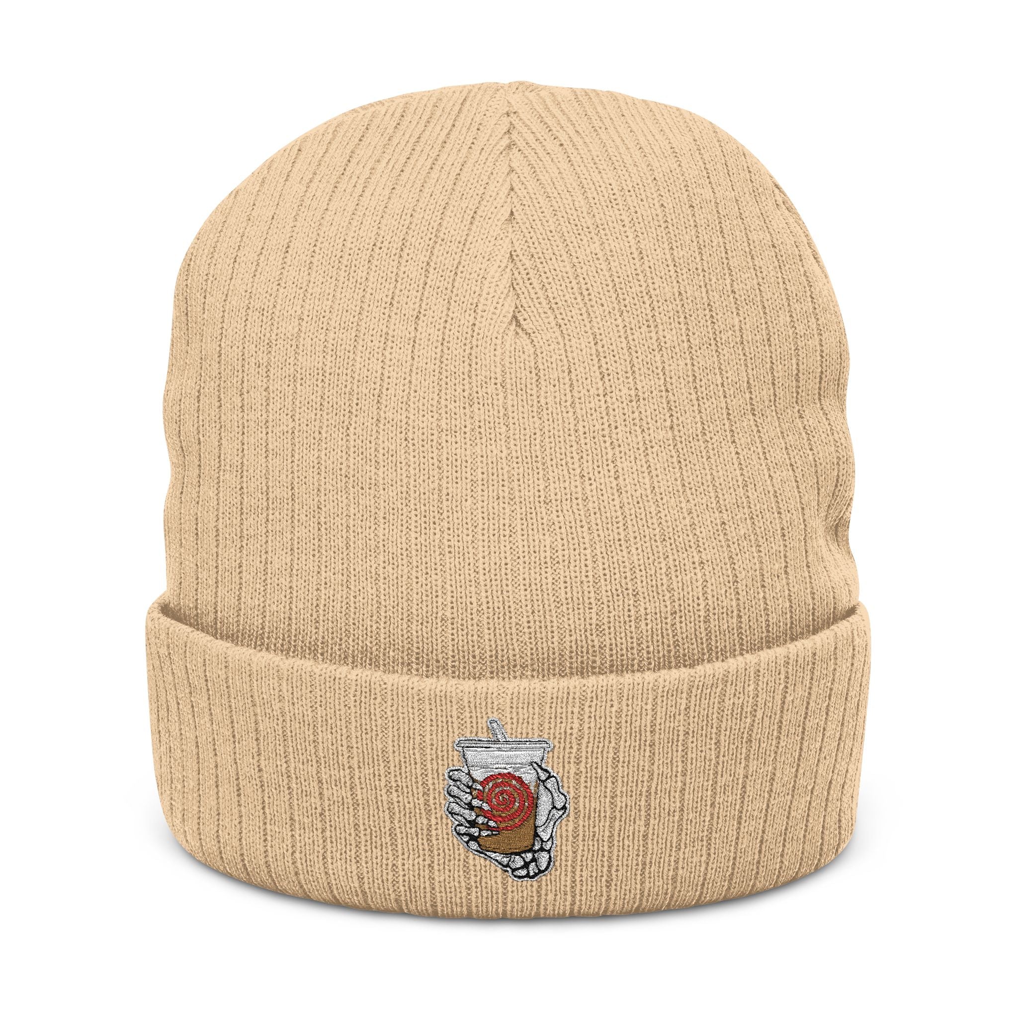 Killer Barista Ribbed Knit Beanie (Embroidery)