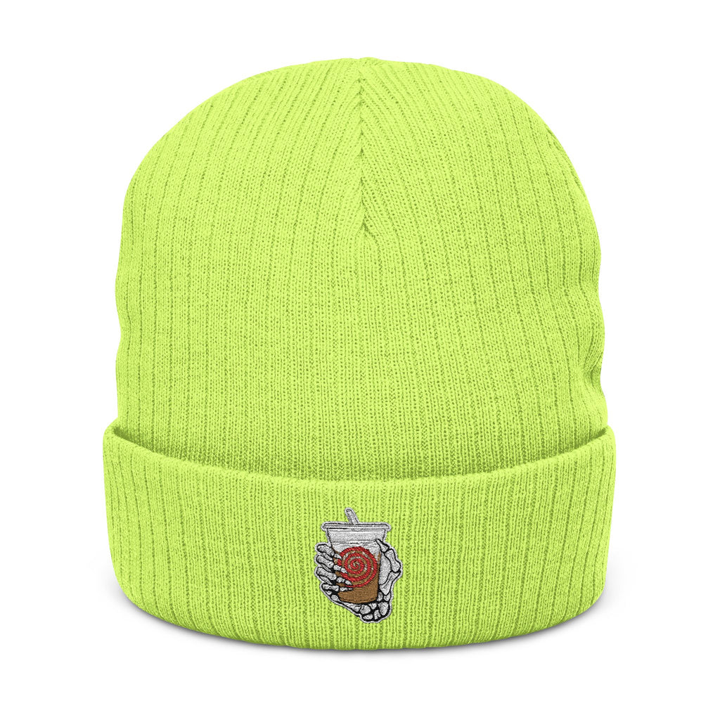 Killer Barista Ribbed Knit Beanie (Embroidery)