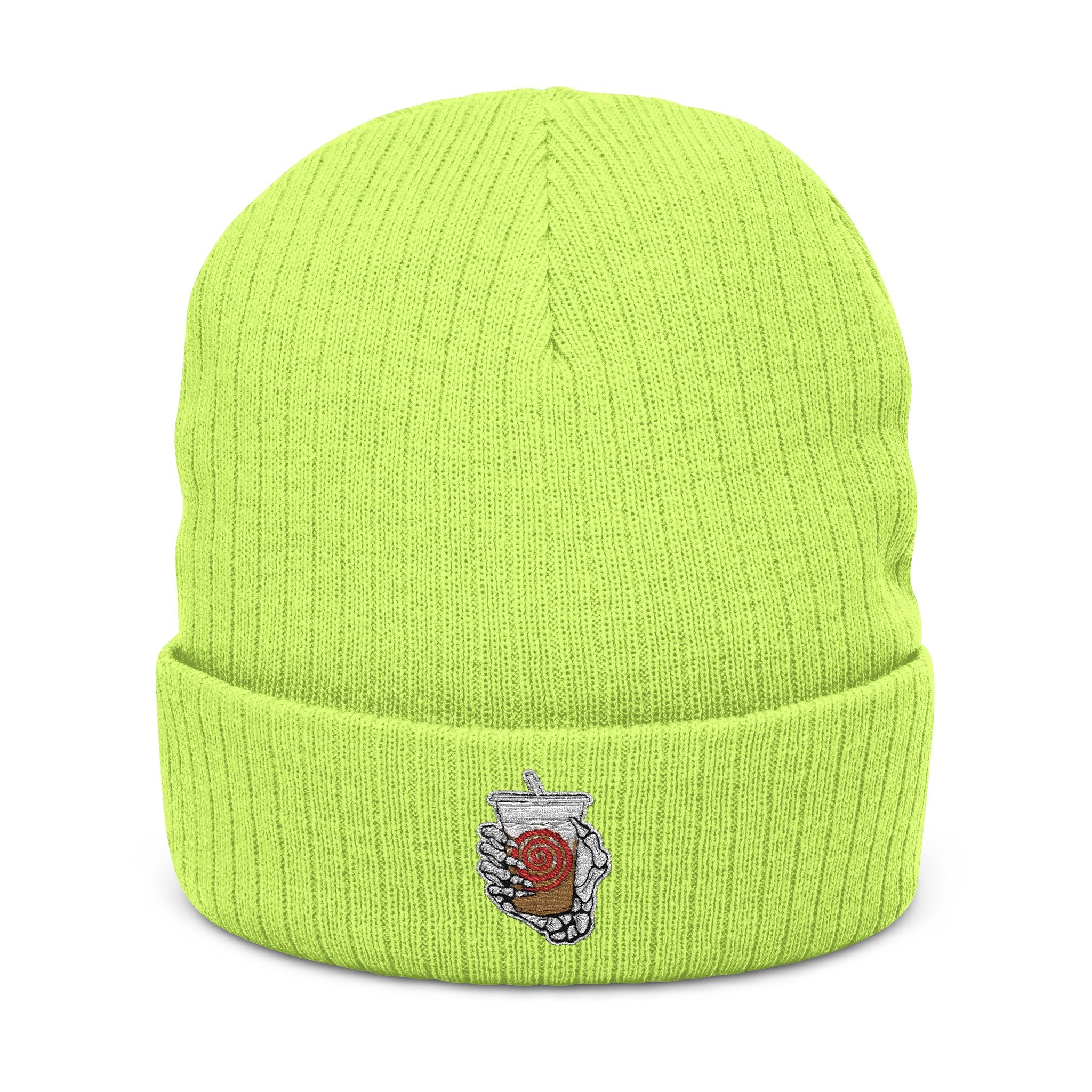 Killer Barista Ribbed Knit Beanie (Embroidery)