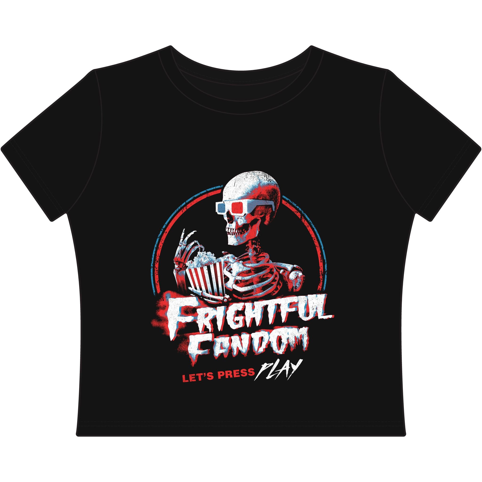 Frightful fan skeleton Women's Baby Tee